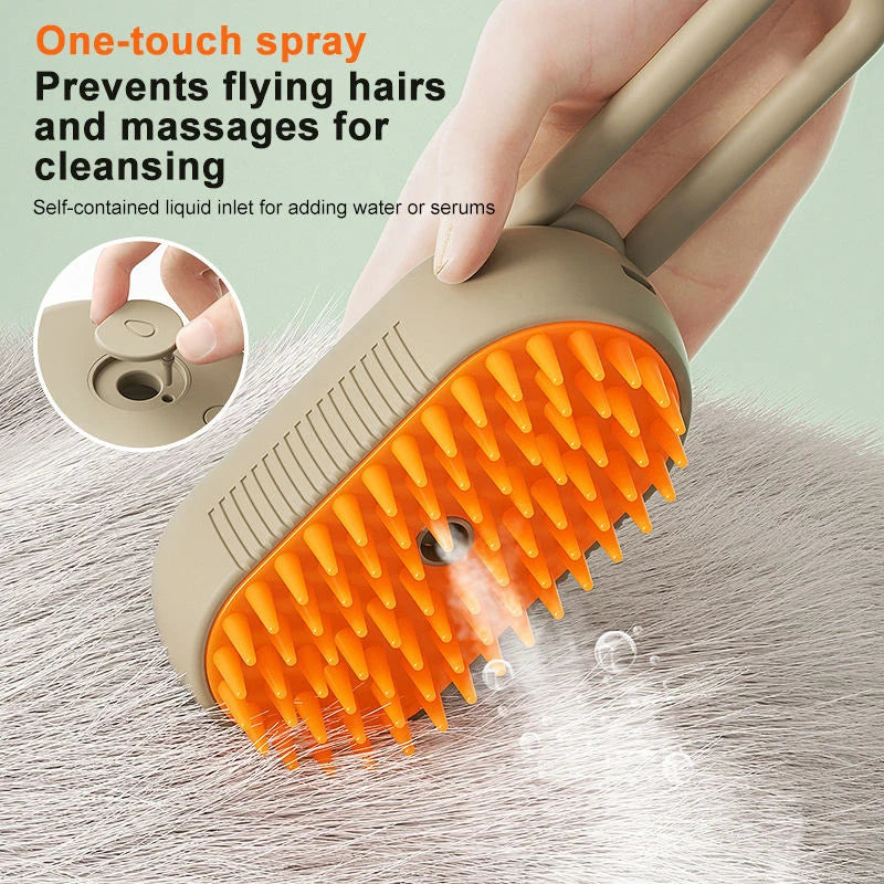 Self-Cleaning Steam Pet Brush